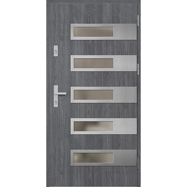 Oceľové vchodové dvere - RODING 2 - Dub Antracit, Label Inox Oceľové vchodové dvere ERKADO - RODING 2 - Dub Antracit, Label Inox