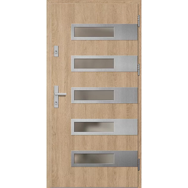 Oceľové vchodové dvere - RODING 2 - Surový Dub, Label Inox Oceľové vchodové dvere ERKADO - RODING 2 - Surový Dub, Label Inox