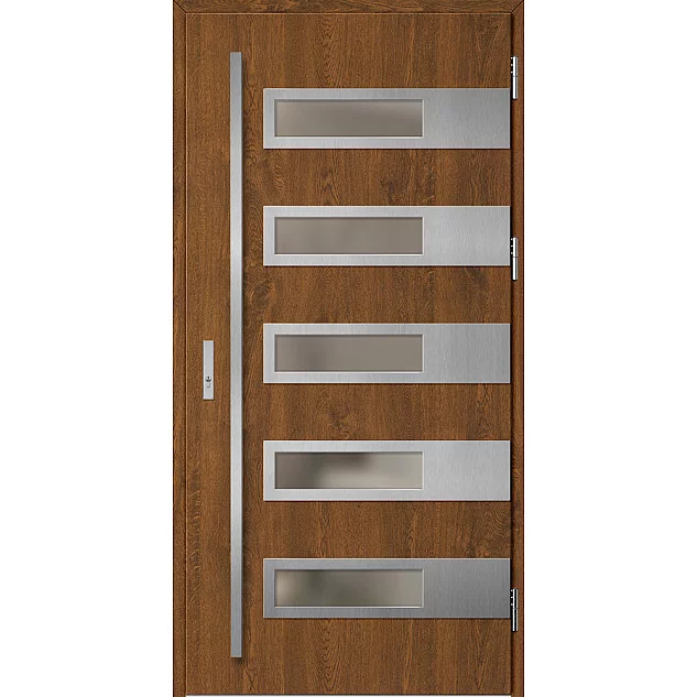 Oceľové vchodové dvere - RODING 2 - Orech, Label Inox Oceľové vchodové dvere ERKADO - RODING 2 - Orech, Label Inox