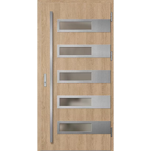 Oceľové vchodové dvere - RODING 2 - Surový Dub, Label Inox Oceľové vchodové dvere ERKADO - RODING 2 - Surový Dub, Label Inox