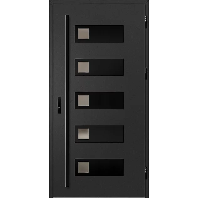 Oceľové vchodové dvere - SAMEDAN 1 - Čierna, Label Black Oceľové vchodové dvere ERKADO - SAMEDAN 1 - Čierna, Label Black
