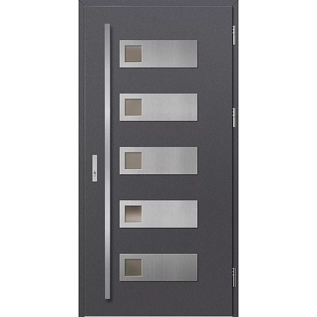 Oceľové vchodové dvere - SAMEDAN 1 - Hladký Antracit, Label Inox Oceľové vchodové dvere ERKADO - SAMEDAN 1 - Hladký Antracit, Label Inox