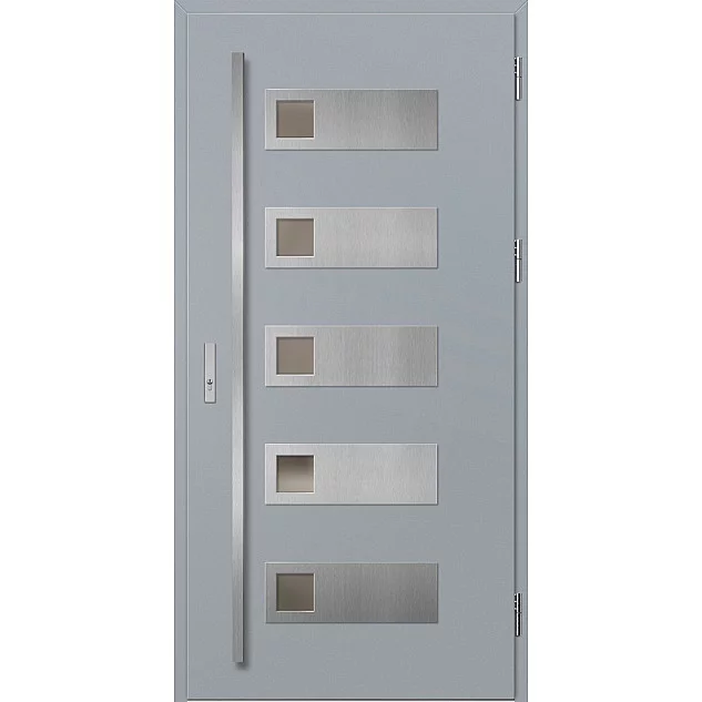 Oceľové vchodové dvere - SAMEDAN 1 - Sivá, Label Inox Oceľové vchodové dvere ERKADO - SAMEDAN 1 - Sivá, Label Inox