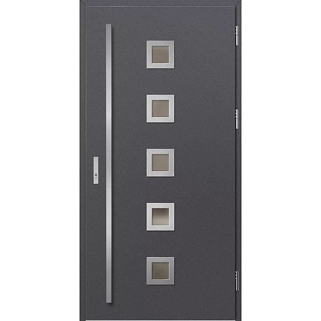 Oceľové vchodové dvere - SAMEDAN 2 - Hladký Antracit, Label Inox Oceľové vchodové dvere ERKADO - SAMEDAN 2 - Hladký Antracit, Label Inox