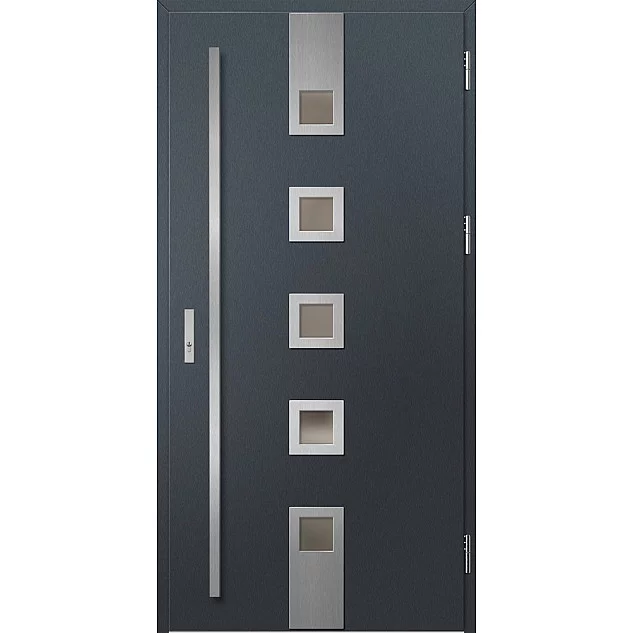 Oceľové vchodové dvere - SAMEDAN 3 - Antracit Štruktúra, Label Inox Oceľové vchodové dvere ERKADO - SAMEDAN 3 - Antracit Štruktúra, Label Inox