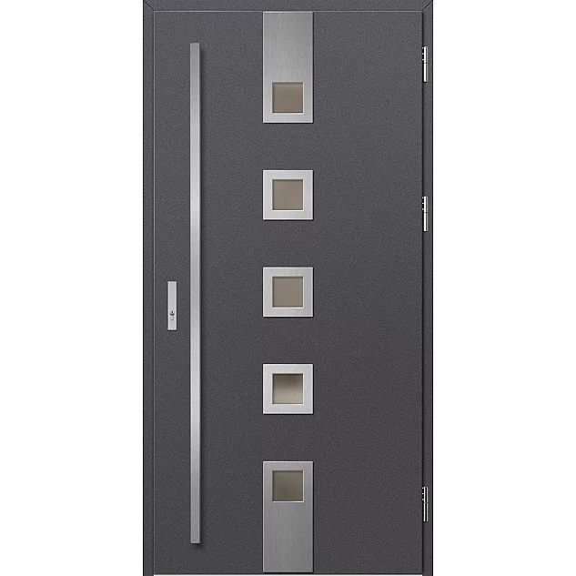 Oceľové vchodové dvere - SAMEDAN 3 - Hladký Antracit, Label Inox Oceľové vchodové dvere ERKADO - SAMEDAN 3 - Hladký Antracit, Label Inox