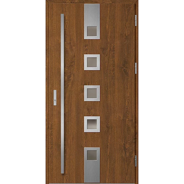 Oceľové vchodové dvere - SAMEDAN 3 - Orech, Label Inox Oceľové vchodové dvere ERKADO - SAMEDAN 3 - Orech, Label Inox