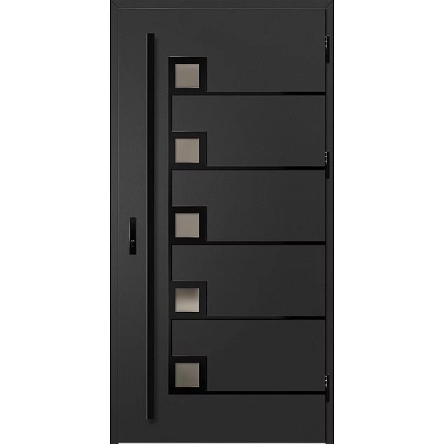 Oceľové vchodové dvere - SAMEDAN 5 - Čierna, Label Black Oceľové vchodové dvere ERKADO - SAMEDAN 5 - Čierna, Label Black