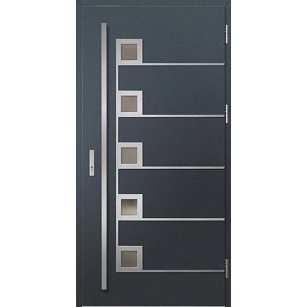 Oceľové vchodové dvere - SAMEDAN 5 - Antracit Štruktúra, Label Inox Oceľové vchodové dvere ERKADO - SAMEDAN 5 - Antracit Štruktúra, Label Inox