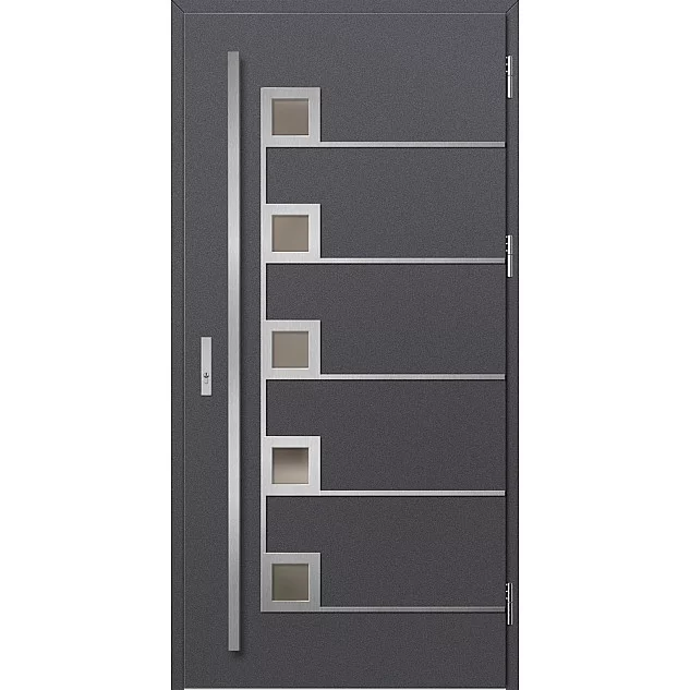 Oceľové vchodové dvere - SAMEDAN 5 - Hladký Antracit, Label Inox Oceľové vchodové dvere ERKADO - SAMEDAN 5 - Hladký Antracit, Label Inox