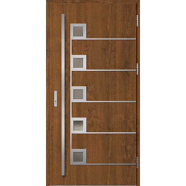 Oceľové vchodové dvere - SAMEDAN 5 - Orech, Label Inox Oceľové vchodové dvere ERKADO - SAMEDAN 5 - Orech, Label Inox