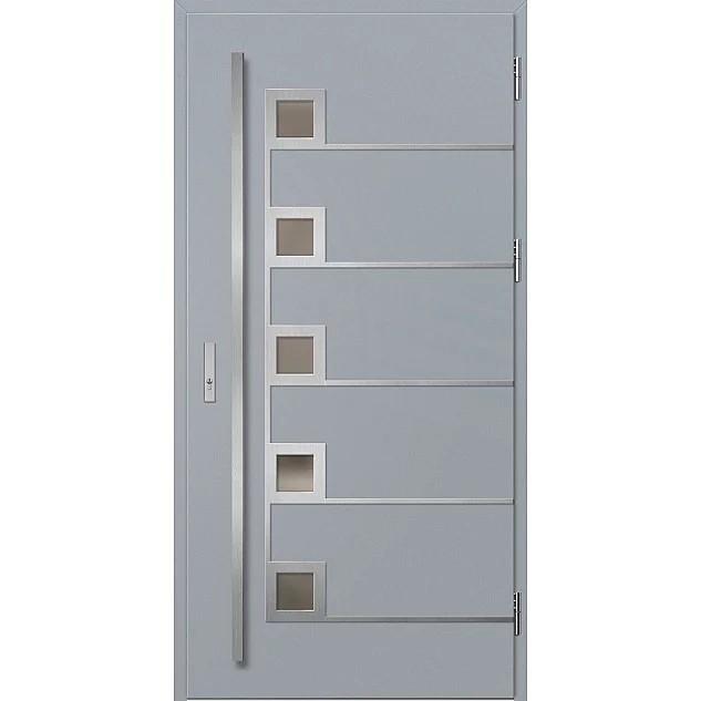 Oceľové vchodové dvere - SAMEDAN 5 - Sivá, Label Inox Oceľové vchodové dvere ERKADO - SAMEDAN 5 - Sivá, Label Inox