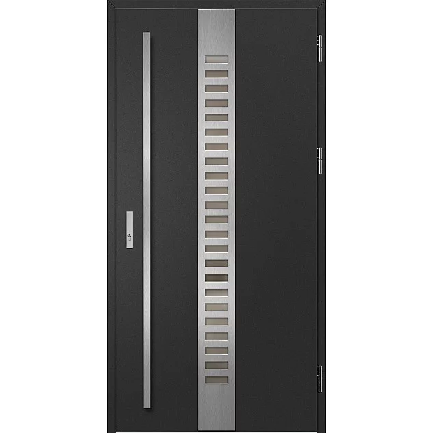 Oceľové vchodové dvere - SELTERS 1 - Čierna, Label Inox Oceľové vchodové dvere ERKADO - SELTERS 1 - Čierna, Label Inox