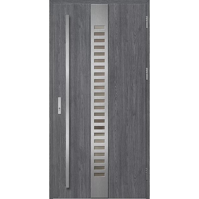 Oceľové vchodové dvere - SELTERS 1 - Dub Antracit, Label Inox Oceľové vchodové dvere ERKADO - SELTERS 1 - Dub Antracit, Label Inox