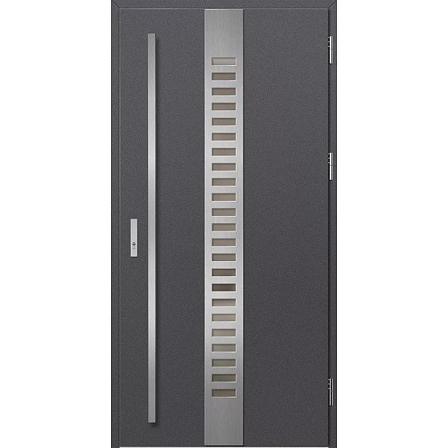 Oceľové vchodové dvere - SELTERS 1 - Hladký Antracit, Label Inox Oceľové vchodové dvere - SELTERS 1 - Hladký Antracit, Label Inox