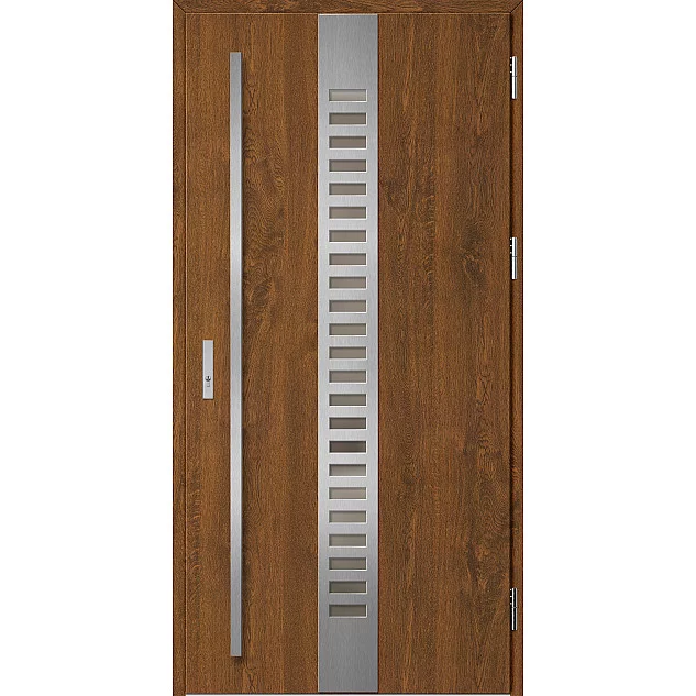 Oceľové vchodové dvere - SELTERS 1 - Orech, Label Inox Oceľové vchodové dvere ERKADO - SELTERS 1 - Orech, Label Inox