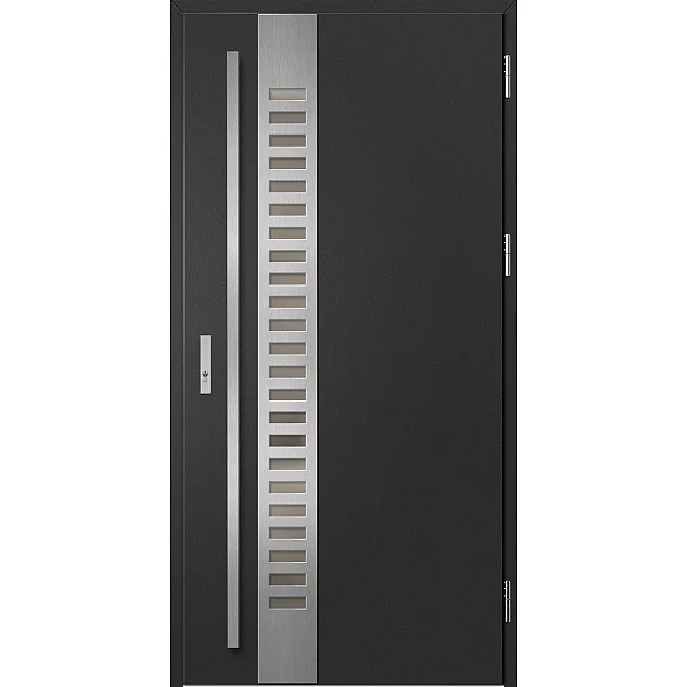 Oceľové vchodové dvere - SELTERS 2 - Čierna, Label Inox Oceľové vchodové dvere ERKADO - SELTERS 2 - Čierna, Label Inox