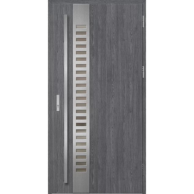 Oceľové vchodové dvere - SELTERS 2 - Dub Antracit, Label Inox Oceľové vchodové dvere ERKADO - SELTERS 2 - Dub Antracit, Label Inox