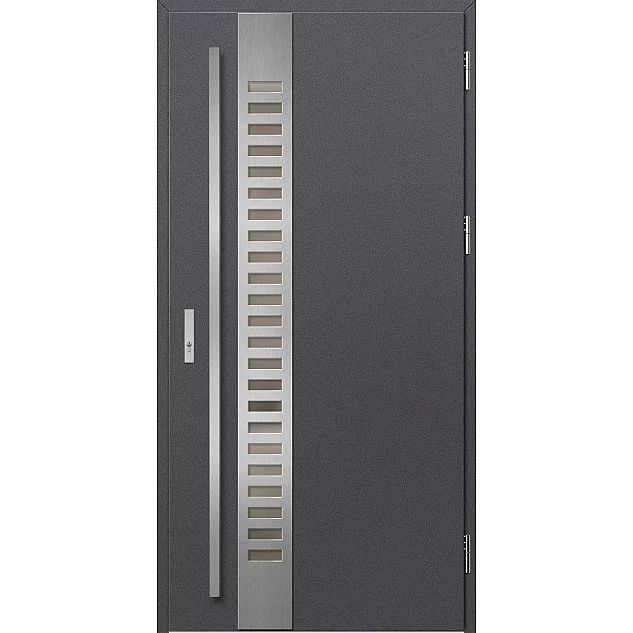 Oceľové vchodové dvere - SELTERS 2 - Hladký Antracit, Label Inox Oceľové vchodové dvere - SELTERS 2 - Hladký Antracit, Label Inox