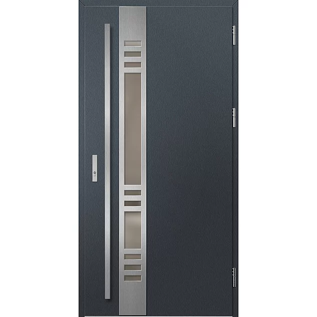 Oceľové vchodové dvere - SELTERS 3 - Antracit Štruktúra, Label Inox Oceľové vchodové dvere ERKADO - SELTERS 3 - Antracit Štruktúra, Label Inox