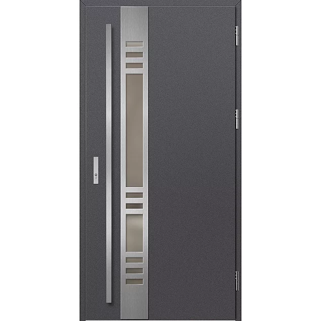 Oceľové vchodové dvere - SELTERS 3 - Hladký Antracit, Label Inox Oceľové vchodové dvere - SELTERS 3 - Hladký Antracit, Label Inox