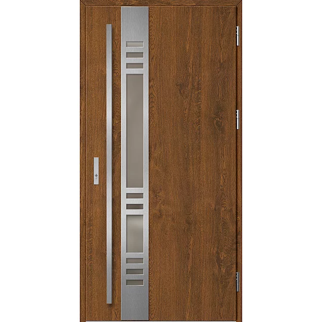 Oceľové vchodové dvere - SELTERS 3 - Orech, Label Inox Oceľové vchodové dvere ERKADO - SELTERS 3 - Orech, Label Inox