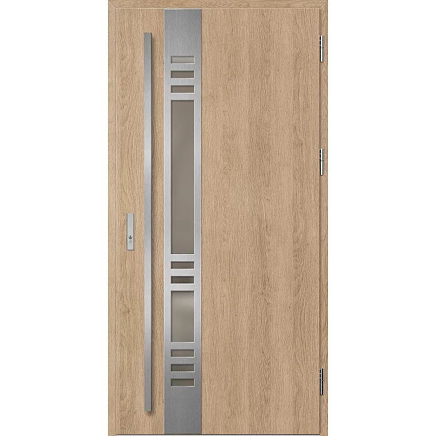 Oceľové vchodové dvere - SELTERS 3 - Surový Dub, Label Inox Oceľové vchodové dvere ERKADO - SELTERS 3 - Surový Dub, Label Inox