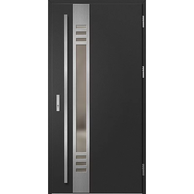 Oceľové vchodové dvere - SELTERS 4 - Čierna, Label Inox Oceľové vchodové dvere ERKADO - SELTERS 4 - Čierna, Label Inox