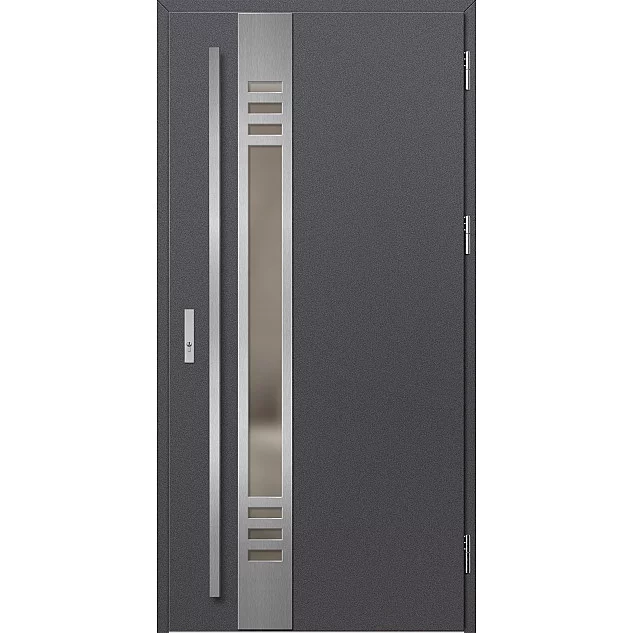 Oceľové vchodové dvere - SELTERS 4 - Hladký Antracit, Label Inox Oceľové vchodové dvere - SELTERS 4 - Hladký Antracit, Label Inox
