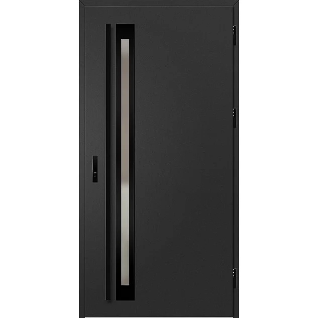 Oceľové vchodové dvere - TREBUR 1 - Čierna, Label Black Oceľové vchodové dvere ERKADO - TREBUR 1 - Čierna, Label Black
