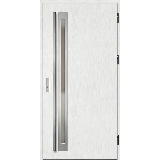 Oceľové vchodové dvere - TREBUR 1 - Borovica Biela, Label Inox Oceľové vchodové dvere ERKADO - TREBUR 1 - Borovica Biela, Label Inox