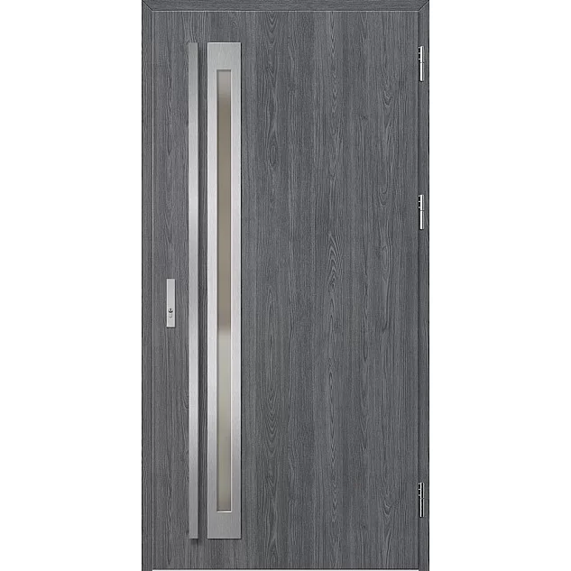 Oceľové vchodové dvere - TREBUR 1 - Dub Antracit, Label Inox Oceľové vchodové dvere ERKADO - TREBUR 1 - Dub Antracit, Label Inox
