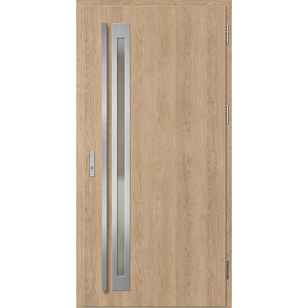 Oceľové vchodové dvere - TREBUR 1 - Surový Dub, Label Inox Oceľové vchodové dvere ERKADO - TREBUR 1 - Surový Dub, Label Inox