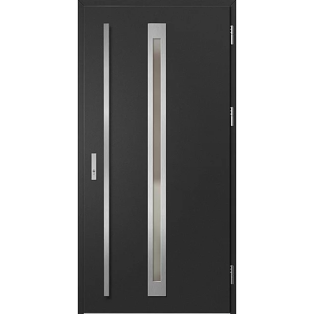 Oceľové vchodové dvere - TREBUR 2 - Čierna, Label Inox Oceľové vchodové dvere ERKADO - TREBUR 2 - Čierna, Label Inox