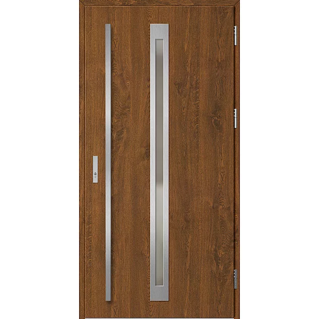 Oceľové vchodové dvere - TREBUR 2 - Orech, Label Inox Oceľové vchodové dvere ERKADO - TREBUR 2 - Orech, Label Inox