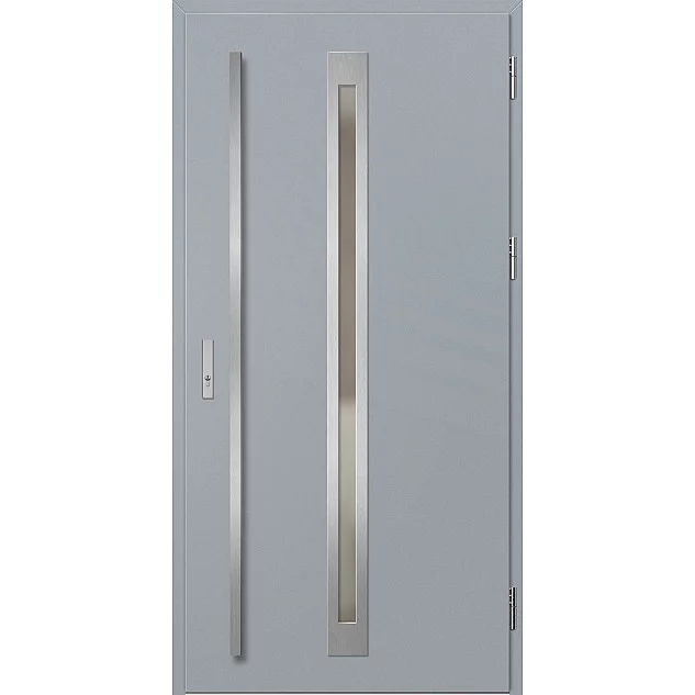 Oceľové vchodové dvere - TREBUR 2 - Sivá, Label Inox Oceľové vchodové dvere ERKADO - TREBUR 2 - Sivá, Label Inox