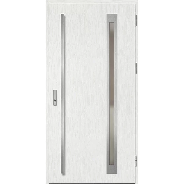 Oceľové vchodové dvere - TREBUR 3 - Borovica Biela, Label Inox Oceľové vchodové dvere ERKADO - TREBUR 3 - Borovica Biela, Label Inox