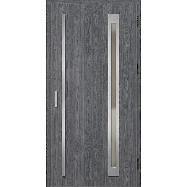 Oceľové vchodové dvere - TREBUR 3 - Dub Antracit, Label Inox Oceľové vchodové dvere ERKADO - TREBUR 3 - Dub Antracit, Label Inox