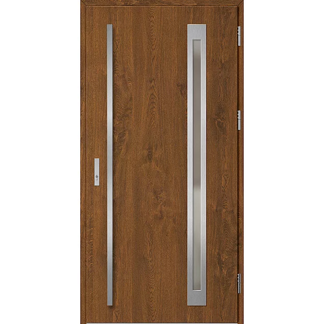 Oceľové vchodové dvere - TREBUR 3 - Orech, Label Inox Oceľové vchodové dvere ERKADO - TREBUR 3 - Orech, Label Inox