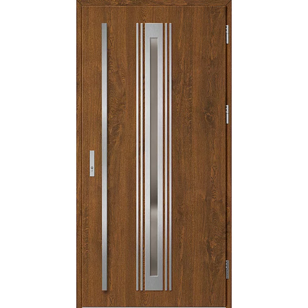 Oceľové vchodové dvere - TREBUR 5 - Orech, Label Inox Oceľové vchodové dvere ERKADO - TREBUR 5 - Orech, Label Inox