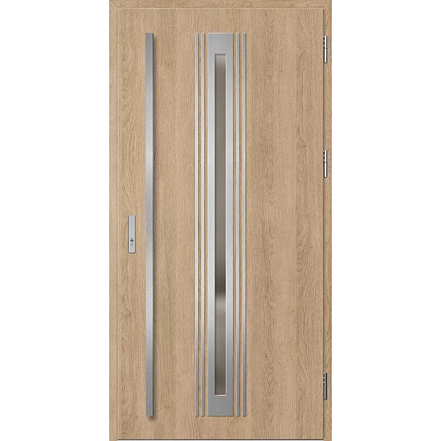 Oceľové vchodové dvere - TREBUR 5 - Surový Dub, Label Inox Oceľové vchodové dvere ERKADO - TREBUR 5 - Surový Dub, Label Inox