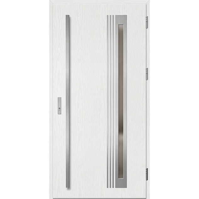 Oceľové vchodové dvere - TREBUR 6 - Borovica Biela, Label Inox Oceľové vchodové dvere ERKADO - TREBUR 6 - Borovica Biela, Label Inox