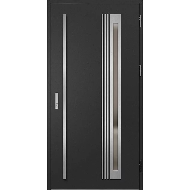 Oceľové vchodové dvere - TREBUR 6 - Čierna, Label Inox Oceľové vchodové dvere ERKADO - TREBUR 6 - Čierna, Label Inox