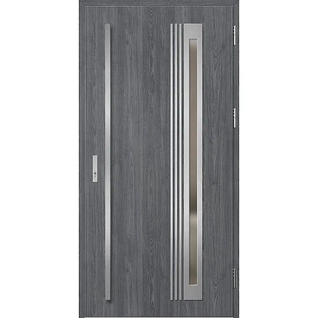 Oceľové vchodové dvere - TREBUR 6 - Dub Antracit, Label Inox Oceľové vchodové dvere ERKADO - TREBUR 6 - Dub Antracit, Label Inox
