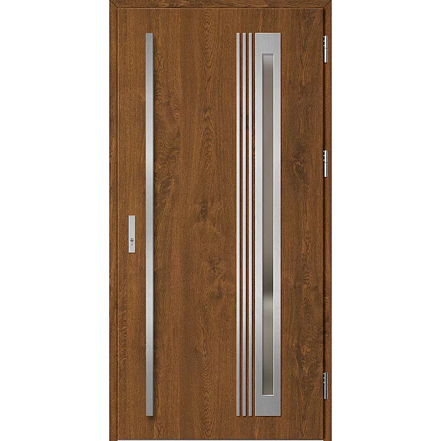 Oceľové vchodové dvere - TREBUR 6 - Orech, Label Inox Oceľové vchodové dvere ERKADO - TREBUR 6 - Orech, Label Inox