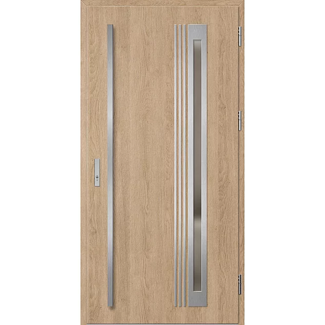 Oceľové vchodové dvere - TREBUR 6 - Surový Dub, Label Inox Oceľové vchodové dvere ERKADO - TREBUR 6 - Surový Dub, Label Inox