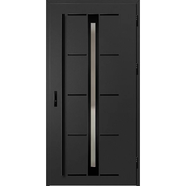 Oceľové vchodové dvere - TREBUR 8 - Čierna, Label Black Oceľové vchodové dvere ERKADO - TREBUR 8 - Čierna, Label Black