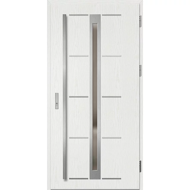 Oceľové vchodové dvere - TREBUR 8 - Borovica Biela, Label Inox Oceľové vchodové dvere ERKADO - TREBUR 8 - Borovica Biela, Label Inox