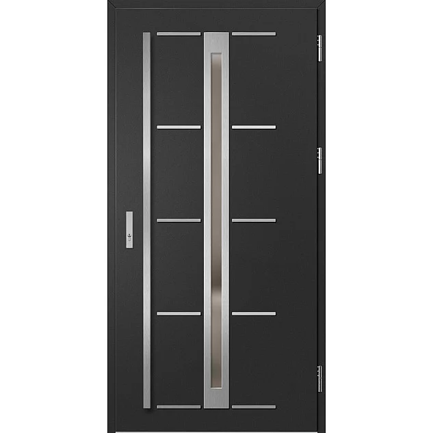 Oceľové vchodové dvere - TREBUR 8 - Čierna, Label Inox Oceľové vchodové dvere ERKADO - TREBUR 8 - Čierna, Label Inox