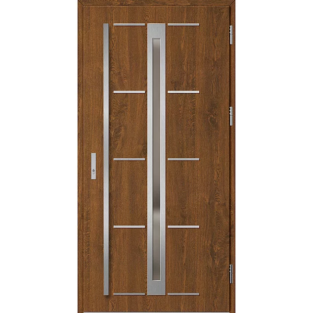 Oceľové vchodové dvere - TREBUR 8 - Orech, Label Inox Oceľové vchodové dvere ERKADO - TREBUR 8 - Orech, Label Inox